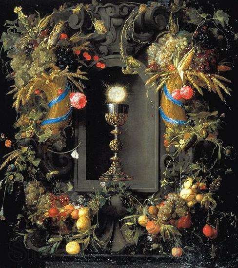 Jan Davidz de Heem Communion cup encircled with a Garland of Fruit